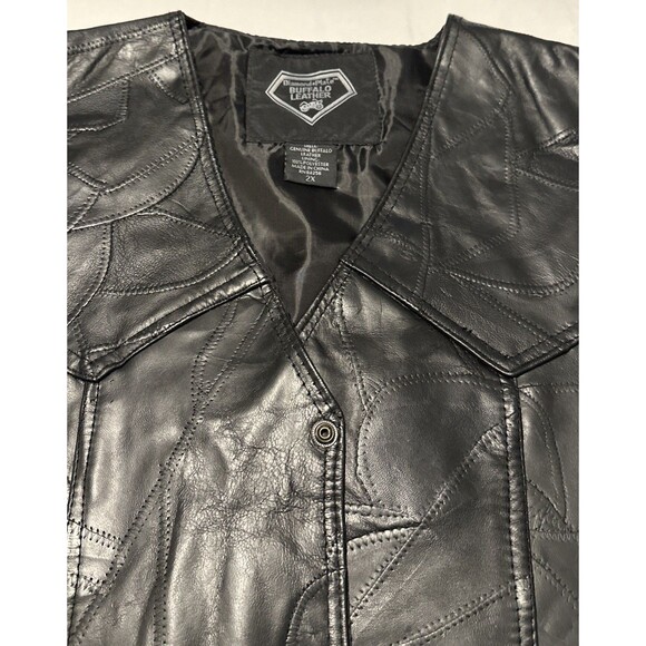Diamond Plate Buffalo Leather Vest 2XL Live To Ride - Picture 4 of 16